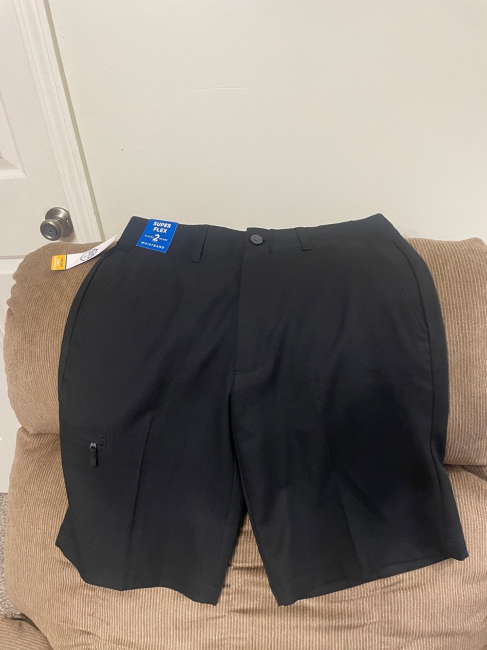 Haggar Black Flat Front Performance Shorts